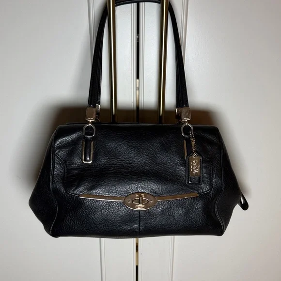 Coach Madison Madeline Easy West Satchel Shoulder Strap Gold Turn Lock Handbag - Picture 15 of 15